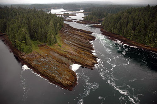 jpg Tidal rapids in a lagoon near Angoon, Alaska