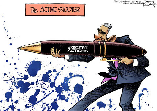 jpg Editorial Cartoon: Obama Shoots 