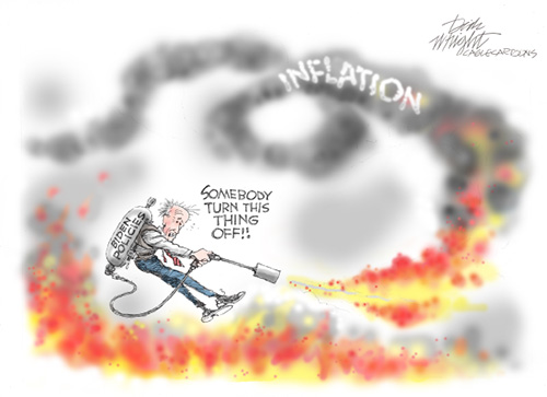 jpg Political Cartoon: Biden and the Inflation Flamethrower