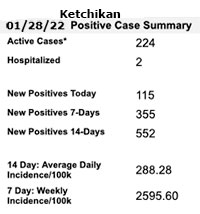 Ketchikan Positive Case Summary for 01/28/22