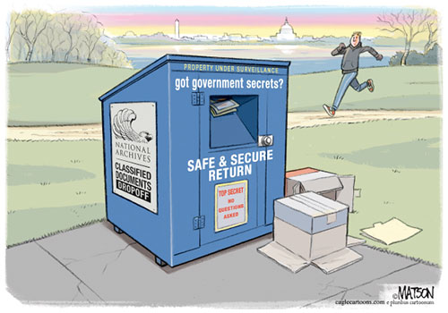 jpg Political Cartoon: National Archives Classified Documents Dropbox