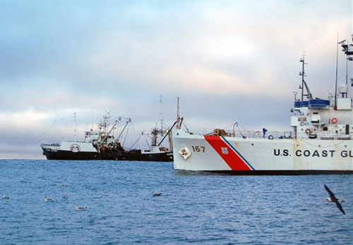 jpg Catcher processor Alaska Victory and USCG Cutter Acushnet