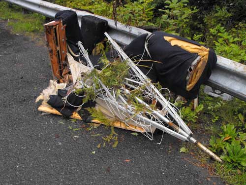 jpg A chair dumped at Mile 15 N. Tongass which AK DOT cleaned up.