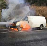 No Injuries in Van Fire