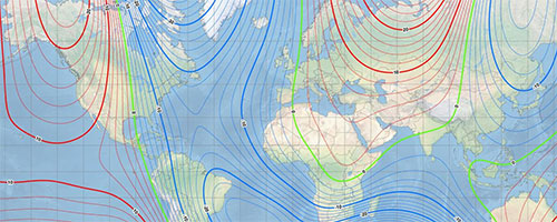 jpg Northern Magnetic Model Out-of-Cycle 



February 04, 2019
Monday PM




(SitNews) - Earth’s northern magnetic pole is moving quickly away from the Canadian Arctic toward Siberia. This movement has forced NCEI’s scientists to update the World Magnetic Model (WMM) mid-cycle.

Typically, a new and updated version of the WMM is released every five years. With the last release in 2015, the next version is scheduled for release at the end of 2019. Due to unplanned variations in the Arctic region, scientists have released a new model to more accurately represent the change of the magnetic field between 2015 and now.