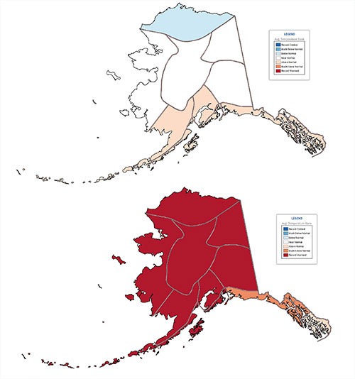 jpg Maps show the 13 climate divisions defined by Peter Bieniek and his team of UAF scientists and National Weather Service forecasters.