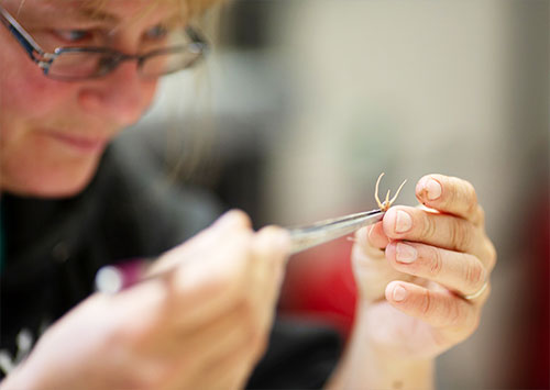 jpg Katrin Iken, a professor at UAF’s College of Fisheries and Ocean Sciences, measures a brittle star crab.