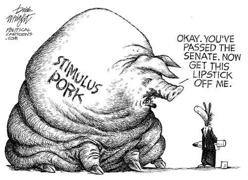 jpg Political Cartoon: Stimulus Pork