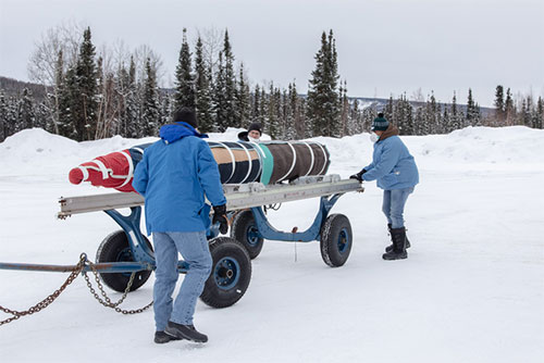 jpg The NASA LAMP payload is rolled out of the payload assembly building at Poker Flat Research Range for testing before heading for the launch pad