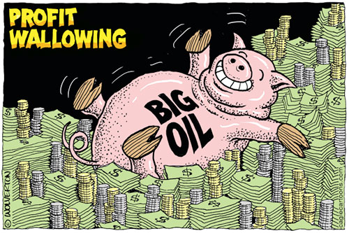 jpg Political Cartoon: Big Oil Profit Wallowing