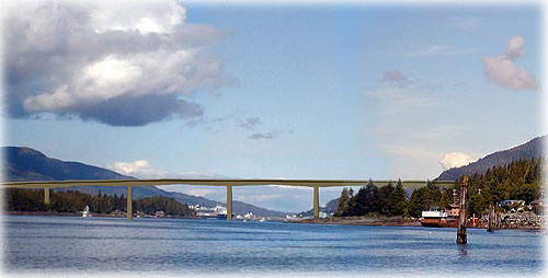 Gravina Bridge as viewed from Saxman