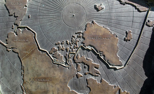 jpg Part of Norwegian explorer Roald Amundsen’s route through the Northwest Passage in the early 1900s. This image of from a plaque in Eagle, Alaska, to where Amundsen mushed from Herschel Island in the winter of 1905.