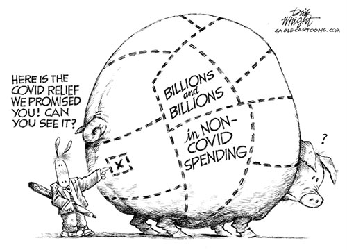 jpg Political Cartoon: Democrats Non Covid Spending Porker