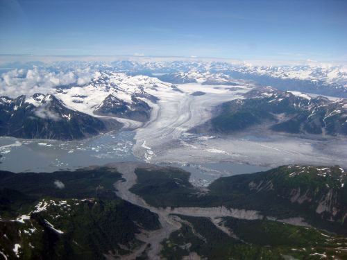 jpg Glaciers such as the Yakutat in Southeast Alaska, shown here, have been melting since the end of the Little Ice Age, influencing earthquakes in the region