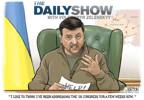 jpg Political Cartoon: The Daily Show With Volodymyr Zelenskyy