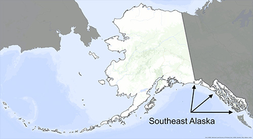 jpg Southeast Alaska is the state's mountainous "panhandle" along the Pacific Ocean coast.
