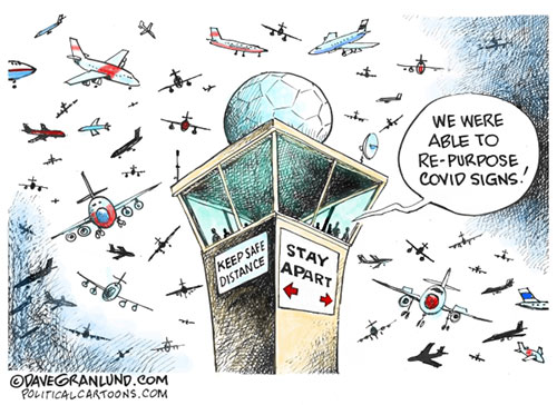 jpg Political Cartoon: Airline close calls