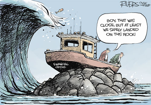 jpg Political Cartoon: On The Rocks