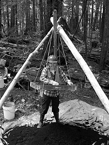 jpg sifting giant spruce midden