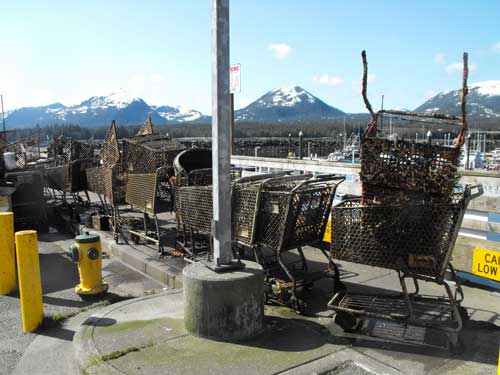 jpg The other end of the collection of grocery carts and a bicycle from Bar Harbor.