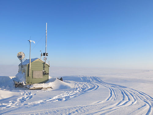 jpg The electronics / storage cabin at the Teshekpuk Lake Observatory.