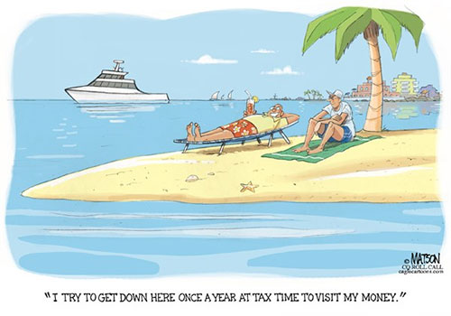 jpg Editorial Cartoon: Tax Haven Getaway 