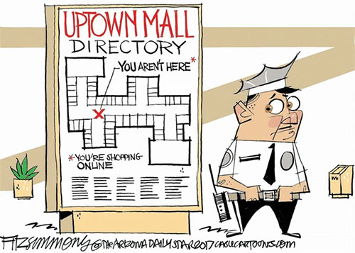 Editorial Cartoon: Shopping Online