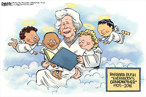 jpg Political Cartoon: Barbara Bush 