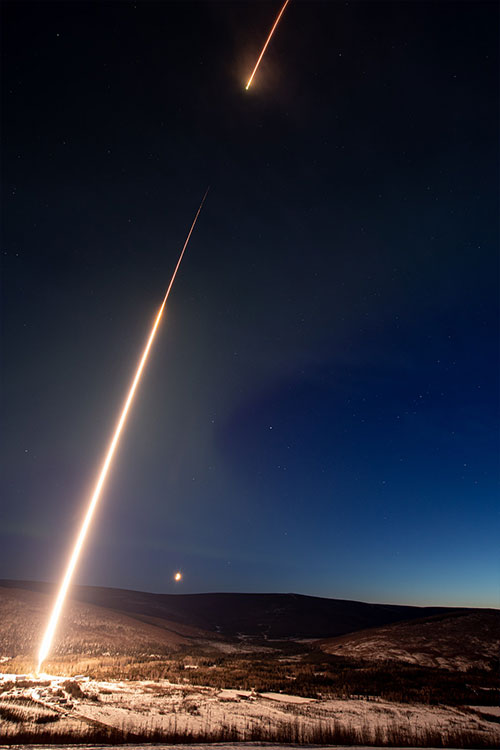 jpg The Black Brant IX rocket launched from Poker Flat Research Range north of Fairbanks at 4:47 a.m. Thursday, April 7, 2022