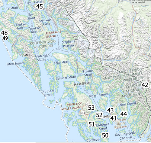 jpg Map of 11 Southeast Alaska mines in the historical mining contamination Leasehold Location Orders