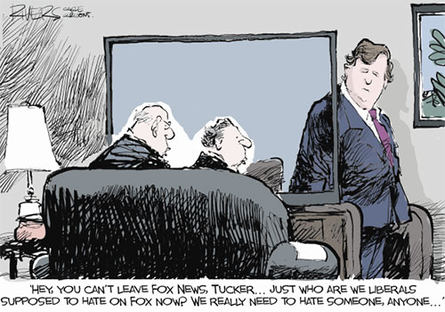 jpg Political Cartoon: FOX Cuts Tucker Carlson