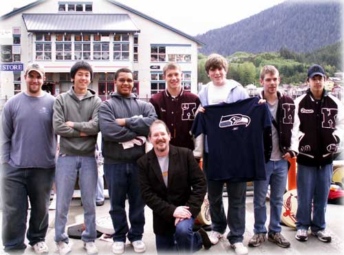 jpg Head Coach and Kayhi Kings' football players.