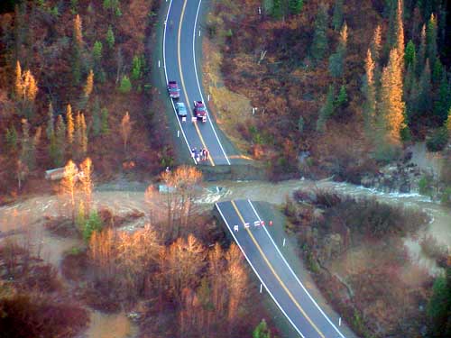 jpg The Sterling Highway near Homer was split in two during the 2002 storms and floods. 