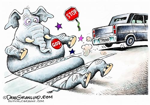 jpg Editorial Cartoon: Trump runs over GOP