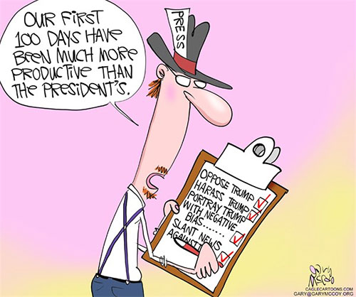 jpg Editorial Cartoon: First 100 Days For the Press