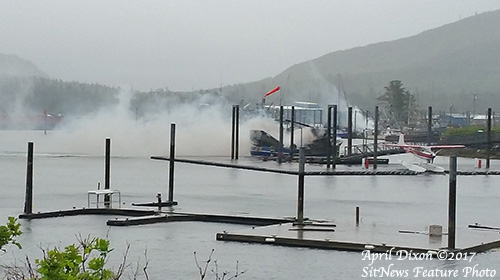 jpg Marina vessel fire in North Cove in Craig