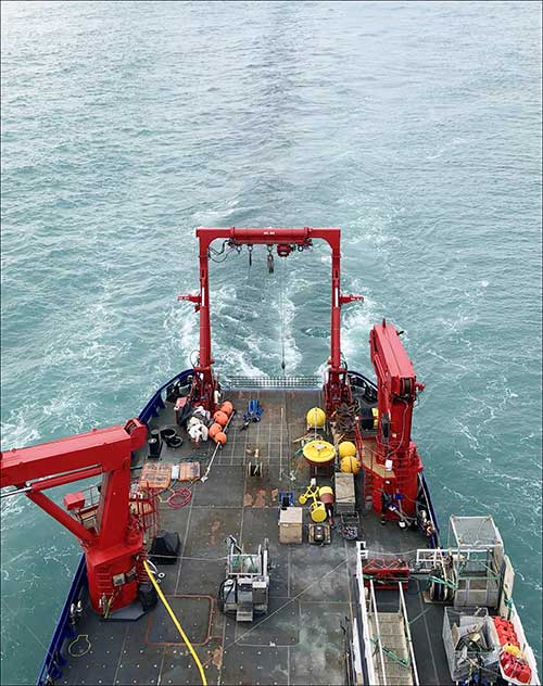 jpg The Northern Gulf of Alaska Long-Term Ecological Research site lies off the research vessel Sikuliaq’s stern. The cruise this May will be the first research cruise since the COVID-19 pandemic began.