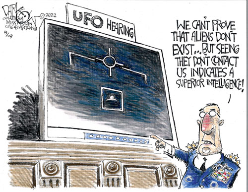 jpg Political Cartoon: UFO Hearing 
