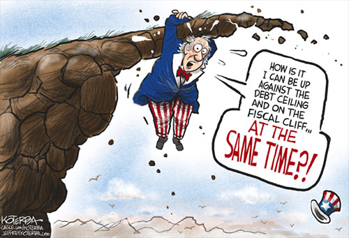 jpg Political Cartoon: Up Against the Debt Ceiling