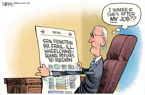 jpg Political Cartoon: Feinstein Won't Go