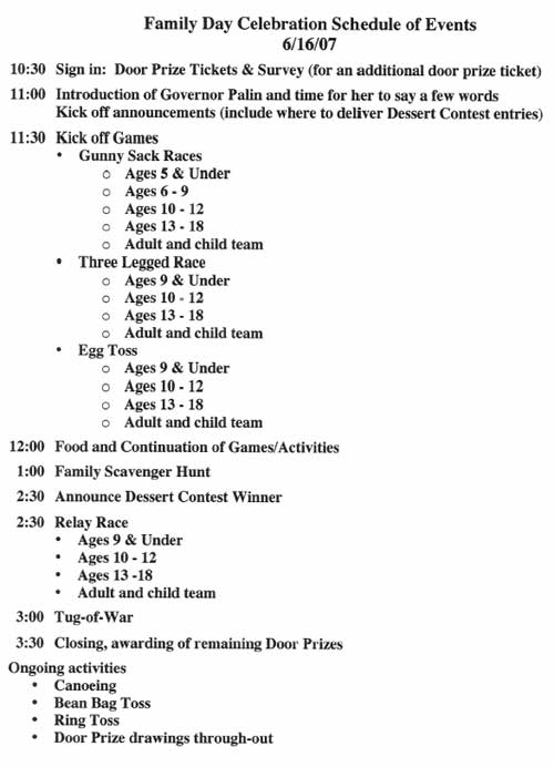 jpg family day schedule