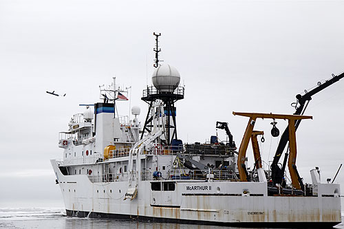 jpg A ScanEagle unmanned aircraft takes off from the NOAA ship McArthur II