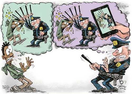 jpg Political Cartoon: Police Beatings and Phone Videos 