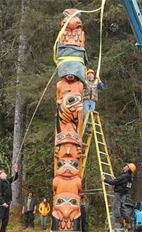 Standing Tall in Bartlett Cove: Eagle and Raven Totem Raising 