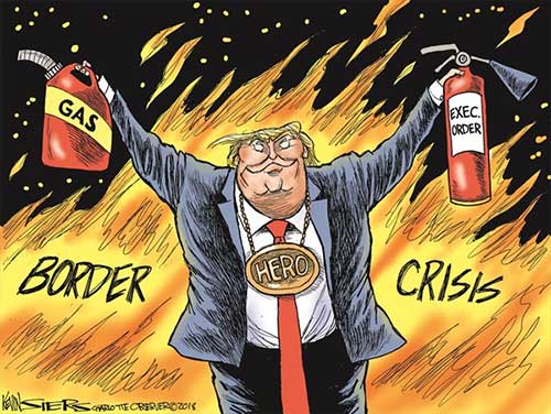 jpg Political Cartoon: Trump ends separation policy