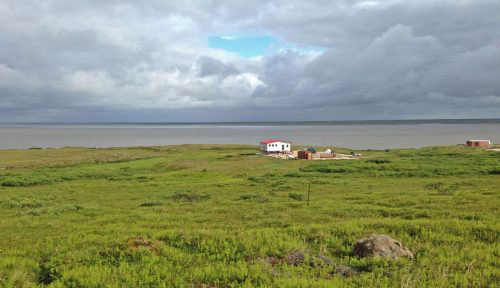 jpg A home built in 2016 sits above Baird Inlet at Mertarvik, about 12 miles southeast of Newtok. Residents of Newtok are gradually moving their village to the site on Nelson Island’s north shore.