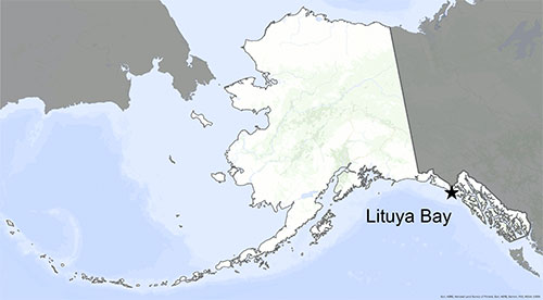 jpg The star on the Alaska map marks Lituya Bay's location