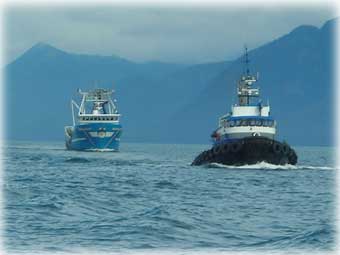 Grounded fishing vessel...