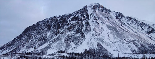 jpg Panorama Mountain sits just east of the Parks Highway, where the pass through the Alaska Range narrows north of Cantwell.