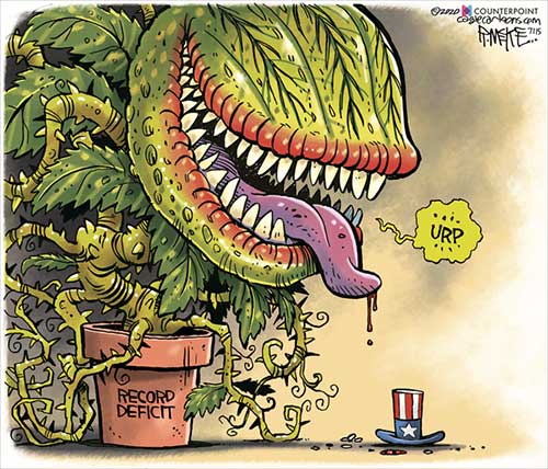 jpg Political Cartoon: Deficit Shop of Horrors